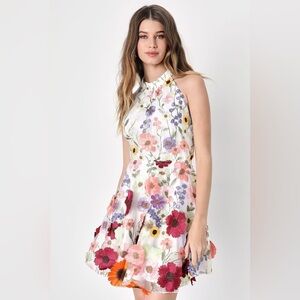 New Lulus Blooming bliss mini dress